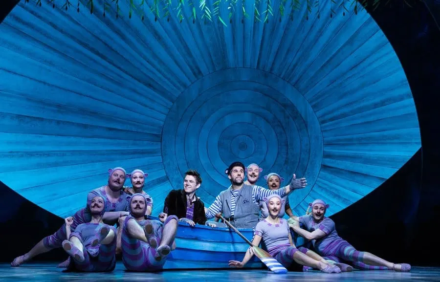 Craig Mather as Mole, Simon Lipkin as Ratty and Company in The Wind in the Willows Darren Bell.jpg